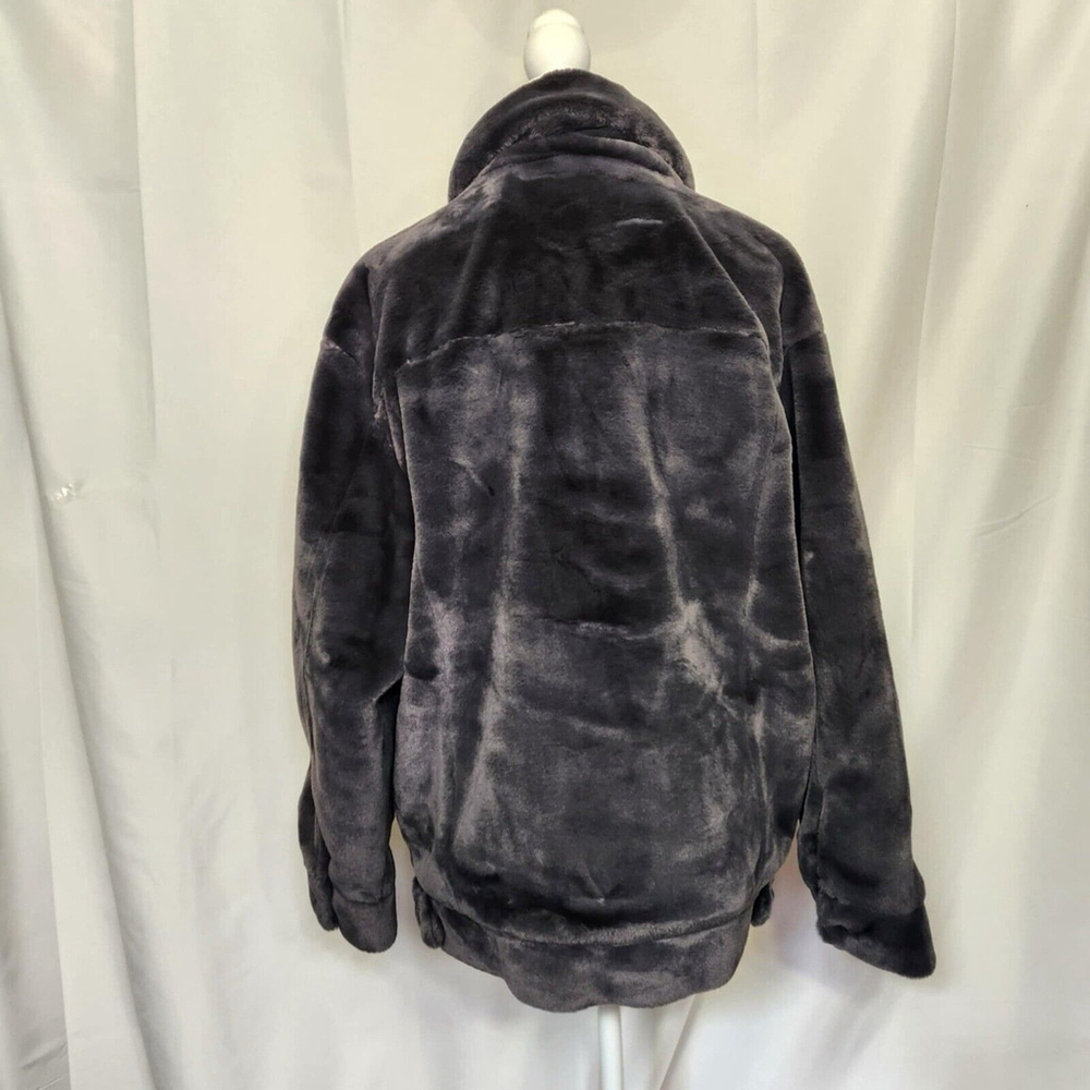 UGG Women's Frankie Trucker Faux Fur Jacket Ink Grey Sz M Warm Soft Cozy - Picture 6 of 16